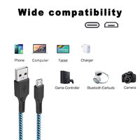 Vente en gros câble micro USB en cuivre pur chargeur de transfert de données tressé en PVC pour téléphones mobiles 3A charge rapide type-c-type-c