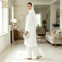 dames mode intérieur ouvert 2 pièces ensemble à manches longues dubaï turquie Ramadan abaya musulman longue robe pour les femmes