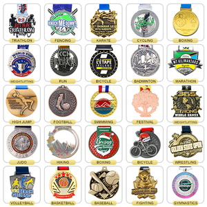 เหรียญกีฬาแบบกำหนดเองทำจากโลหะผสมสังกะสี สำหรับมาราธอน ปั่นจักรยาน ยูโด ฟุตบอล ซอคเกอร์ ไตรกีฬา พร้อมริบบิ้นพิมพ์ลาย UV เหรียญเปล่า - Product Image 4