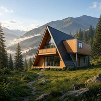 Cabane de vacances en forme de A, maison préfabriquée triangulaire, cabane de glamping en aluminium pour la plage, le resort, le jardin, le camping, les vacances