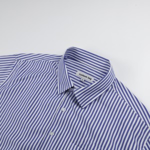 <span class=keywords><strong>Chemise</strong></span> à rayures bleues personnalisée tendance, boutonnée, manches longues, col carré <span class=keywords><strong>pour</strong></span> <span class=keywords><strong>homme</strong></span>, <span class=keywords><strong>chemise</strong></span> brodée avec logo personnalisé - Product Image 3