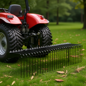 Rastrillo Desbrozador de 72 Pulgadas con 32 Dientes de Acero para Tractor con Enganche de 3 Puntos, con Dientes de Resorte, Color Negro - Product Image 2