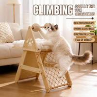 Griffoir et structure d'escalade pour chat en bois massif et sisal de luxe - Durable, écologique, facile à assembler, lit pour chat d'intérieur