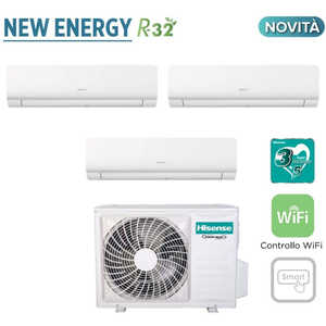 Aire acondicionado con inversor dividido de prueba Hisense NEW ENERGY series 9 + 9 + 12 con 3AMW52U4RJA Wi-Fi integrado 9000 + 9000 + 12000 - Product Image 3