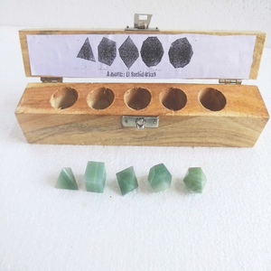 Set de Sanación de Geometría Sagrada Hecho a Mano con Aventurina Verde y Patrón de Chakras, en Bolsa OPP, para Venta al por Mayor - Product Image 1
