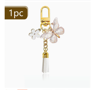 Porte-clés de <span class=keywords><strong>voiture</strong></span> H-6654, pendentif <span class=keywords><strong>papillon</strong></span>, accessoire détachable, mini-breloque - Product Image 2