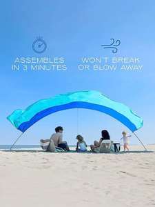 Lightweight Portable Single Waterproof Nylon <b>Canopy</b> Sunshade Beach Outdoor Storage Square Shape Large Space Essential Seaside - Product Image 5