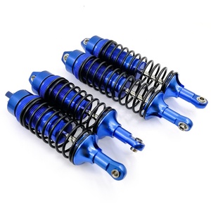 Ammortizzatore auto RC 4 pezzi, stabile in lega di alluminio con elevata elasticità anteriore e posteriore per LC Racing 1/14 1/16 (rosso