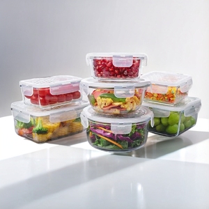 Bán buôn nóng bán nhiệt thực phẩm thủy tinh container Bento boxtableware cao Borosilicate bát thủy tinh đặt tươi giữ bát - Product Image 5