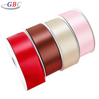 Ruban en satin uni de 4 cm, fournitures pour boîtes cadeaux, bricolage, décoration de fleuristes, pâtisseries, ruban pour emballer les fleurs