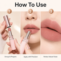 Lipstik Bubuk Tabung Merek Sendiri Bily Bear, Soft Fog Matte, Mencerahkan dan Memperindah Warna Kulit
