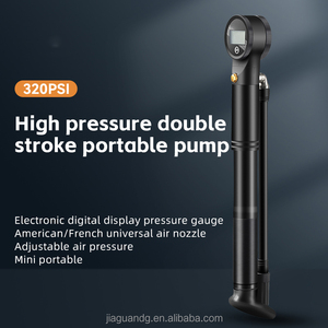 Pompe à air manuelle portable mini en alliage d'aluminium montée sur cadre, haute pression 320 psi, jauge incluse, valve Presta pour <span class=keywords><strong>VTT</strong></span> - Product Image 2