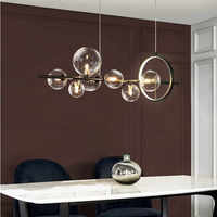 Boule de verre de luxe nordique Led suspension pour salon Table à manger éclairage à la maison nouveauté Style lampe suspendue