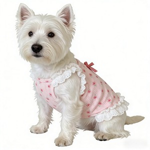 [618] Vestido de verano floral para mascotas, estilo fino, transpirable y con protección solar, adecuado para perros pequeños como Bichón y Frisé - Product Image 4