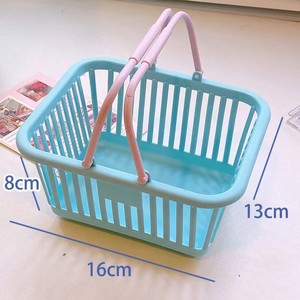 <b>Mini</b> Plastic Storage Basket with Handle Desktop Organizer <b>Bin</b> Portable Sundries Holder for Stationery Toiletries - Product Image 4