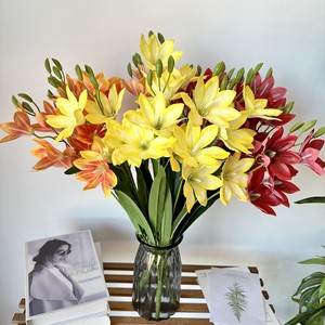 Queyiyi Fleurs artificielles, bouquet de magnolias, 5 branches, soie, fait main, décoration de mariage et de maison - Product Image 3