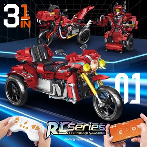 Bloques de Construcción, Motocicleta Mecánica Deslizante, Kit de Ensamblaje de Plástico ABS, Transformación de Tres Modos, <span class=keywords><strong>Juguete</strong></span> para Niños - Product Image 3