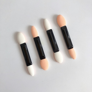 Single Disposable Portable Dual-Head Eyeshadow Stick Plastic Handle <b>Sponge</b> Head <b>Makeup</b> Brush Cosmetic Tool Wholesale - Product Image 1
