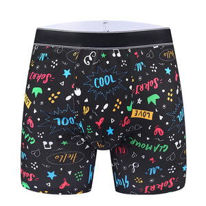 Caleçons respirants pour hommes, imprimé graffiti, en soie de lait tricotée, sous-vêtements transfrontaliers, tailles M L XL - Product Image 3