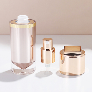 Flacons cosmétiques en plastique acrylique de haute qualité, forme goutte d'eau, 100 ml, avec pompe pulvérisateur, pour l'emballage des soins de la peau, logo personnalisé en couleur - Product Image 2