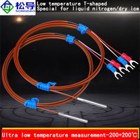 Encapsulated Six Sided Clamp T/J/K Type Temperature Sensor PTFE Wire Waterproof and Oil Proof Thermocouple