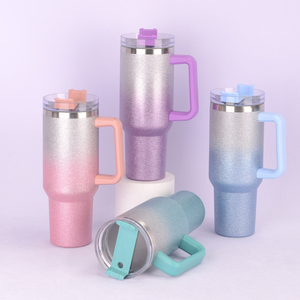 Vaso GC de 40oz con asa tazas taza personalizada Verre a <span class=keywords><strong>Eau</strong></span> taza aislada de doble pared de acero inoxidable con tapa sublimación - Product Image 1