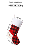 Chaussettes de Noël brodées avec bordure en fourrure Sherpa, motif Père Noël, bonhomme de neige, renne, cheminée, décoration de la maison, cadeau