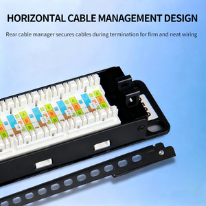 Panel de Conexiones Cat6 de 24 Puertos UTP 1U de 19 Pulgadas para Montaje en Rack, Marco de Distribución de Red RJ45 con Pines Chapados en Oro, Alta Velocidad, POE, 5G, IP SDK - Product Image 2