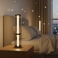 Table électrique moderne minimaliste en métal et verre avec commande par interrupteur LED, CRI 90 élevé, alimentation USB, lumière blanc chaud, protection des yeux, pour la maison