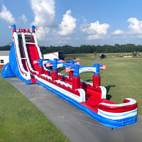 Toboggan aquatique géant gonflable de qualité commerciale avec drapeau américain pour adultes