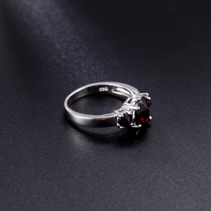 Anello Classico Ovale <span class=keywords><strong>con</strong></span> Gemma Naturale in Argento Sterling S925, Incastonato <span class=keywords><strong>con</strong></span> <span class=keywords><strong>Granato</strong></span> e Pietre Intercambiabili Multiple per Donne - Product Image 2