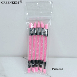 Juego de 5 Piezas de Plumas de Silicona <span class=keywords><strong>para</strong></span> Decoración de Uñas con Doble Punta y Pedrería Rosa, Pluma de Escultura, Pluma <span class=keywords><strong>para</strong></span> Tallar Flores en 3D, Pincel <span class=keywords><strong>para</strong></span> Manicura, Pluma <span class=keywords><strong>para</strong></span> Puntear Uñas - Product Image 5