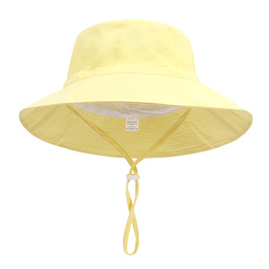 Sombrero de protección solar de verano para niños Poliéster personalizado Niños Niño Cordón personalizado Cubo Sombreros de playa con cuerda - Product Image 6