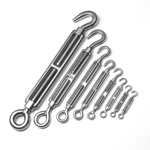 Hai kết thúc móc dây dây căng thẳng 304 thép không gỉ turnbuckle phần cứng <span class=keywords><strong>Hook</strong></span> & Móc turnbuckles với dây thép Rope - Product Image 3