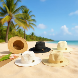 Sombrero de Rafia Sintética con Decoración de Cinta y Hebilla Metálica, Sombreros de Paja, 180 Piezas, Ref31598 - Product Image 2