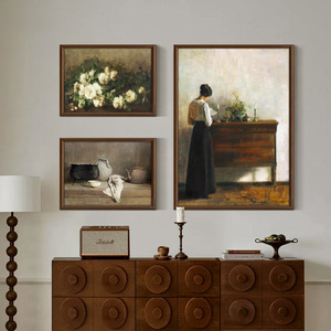Tableau sur toile de portrait de dame élégante en train de lire, style rétro, inspiré <span class=keywords><strong>des</strong></span> grands maîtres, pour la décoration de <span class=keywords><strong>chambre</strong></span> et de maison de campagne - Product Image 3