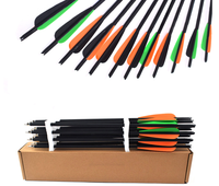 Flèches de carabine à poulies hybrides en carbone de 18 pouces, pointes interchangeables, nocks demi-lune pour le tir sur cible