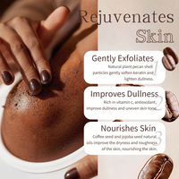 Gommage corporel anti-cellulite personnalisé OEM au café et à l'huile d'olive, au sel marin et à la caféine, exfoliant, favorisant la drainage et la réduction de la rétention d'eau, raffermissant, pot de 250g