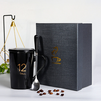 Emballage de tasse à bière en carton rigide deux pièces, tasse à thé en céramique de café, boîte-cadeau avec couvercle