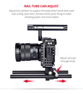 Kit de jaula para cámara en existencia, plataforma de vídeo de aleación de aluminio con mango superior, empuñadura lateral de madera, reemplazo para <span class=keywords><strong>Sony</strong></span> <span class=keywords><strong>A7R</strong></span> <span class=keywords><strong>III</strong></span>/ A7 II/ A7III - Product Image 4