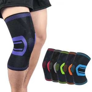 High elastic breathable outdoor running athletic nylon 3D knitted compression knee sleeves brace