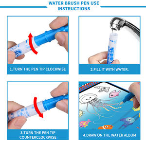 定制diy儿童可重复使用无混乱绘画着色涂鸦书纸水彩绘画书儿童魔法水书 - Product Image 4