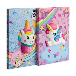 Carnet mignon, autocollants animaux moelleux, agendas en PU 2020, couverture de journal en mousse à croissance lente, dessin animé, format A5, carnet professionnel pour étudiants - Product Image 2