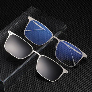 Lunettes de soleil magnétiques BQ-8003 pour hommes, monture noire, verres PC, protection UV400, pour la conduite en extérieur, classe 2 - Product Image 4