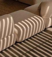 Ensemble de salon moderne, minimaliste et luxueux - Canapé modulaire en forme de L en tissu cachemire, vente directe d'usine