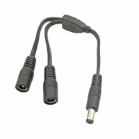 Cable divisor de alimentación CC tipo Y de 1 a 2 conectores duales macho/hembra de 5.5*2.1/5525 para CCTV, LED y router