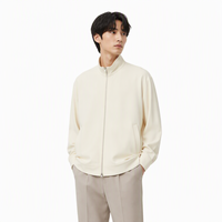 Veste légère personnalisée pour homme, col montant, beige et noir, vêtement d'extérieur décontracté léger, fabrication OEM ODM