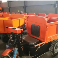 Tricycle électrique de chantier robuste avec moteur puissant et batterie, pneus de qualité supérieure, mini-dumper pour transport sur chantier, 15KW, autonomie 8-12H