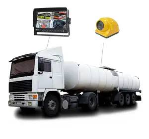 Universal CCD Side View Truck Camera 10.1 Inch Split Quad Images Reverse Monitor Button With Light 800*480 vehicle Monitor