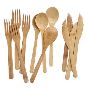 Ustensiles en bambou au prix d'usine pour restaurants, restauration, service de repas, couverts naturels, ensemble d'ustensiles de table - Product Image 3